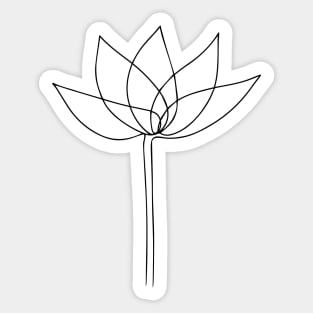 FLOWER - Black Line Art Sticker